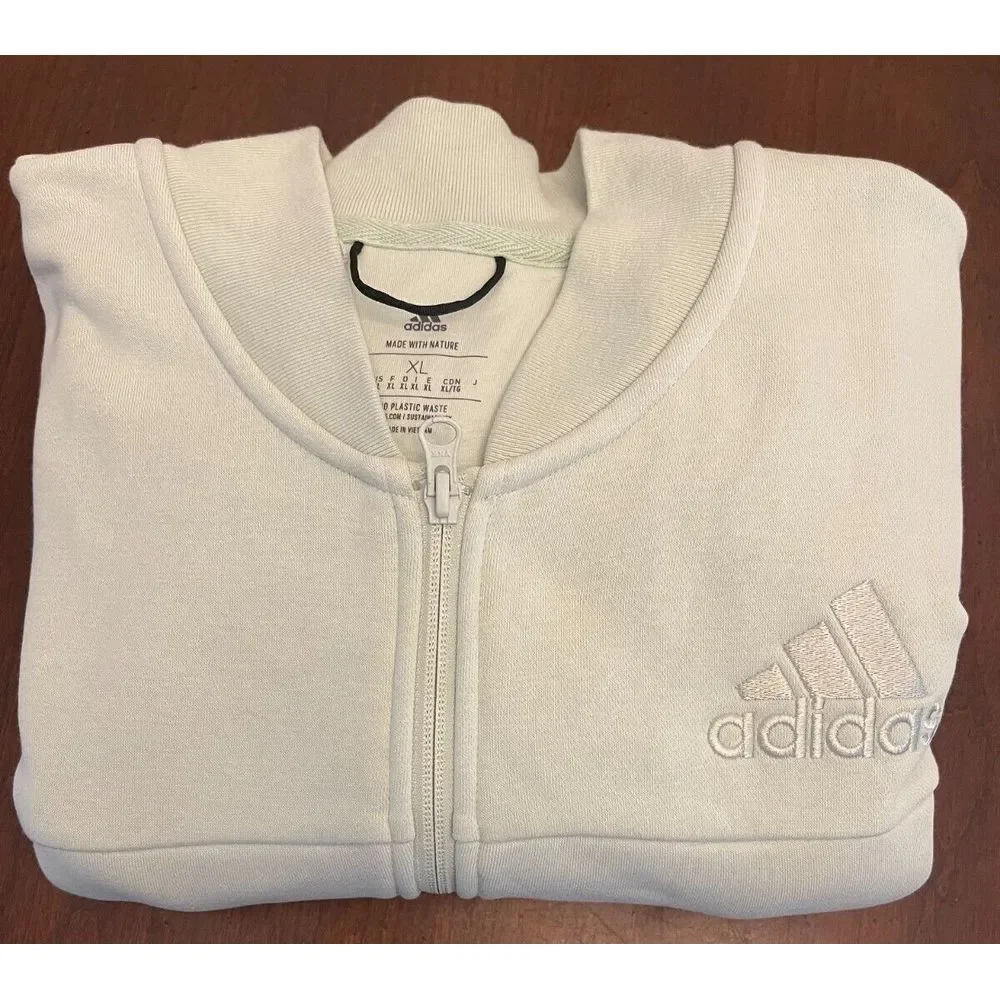 Adidas Men's Studio Lounge Fleece Track‎ Top Size XL Pale Green